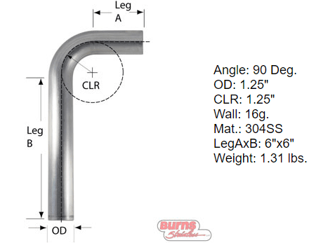 90 Degree Tubing Bends 304 L Stainless Steel