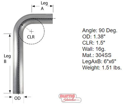 90 Degree Tubing Bends 304 L Stainless Steel