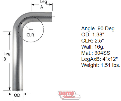 90 Degree Tubing Bends 304 L Stainless Steel