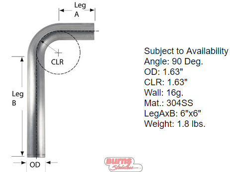 90 Degree Tubing Bends 304 L Stainless Steel