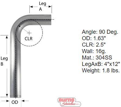 90 Degree Tubing Bends 304 L Stainless Steel