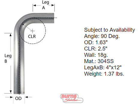 90 Degree Tubing Bends 304 L Stainless Steel