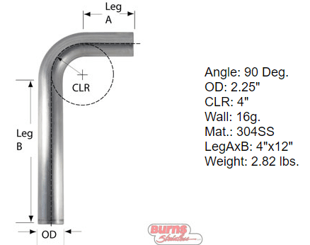 90 Degree Tubing Bends 304 L Stainless Steel