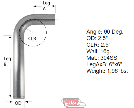 90 Degree Tubing Bends 304 L Stainless Steel