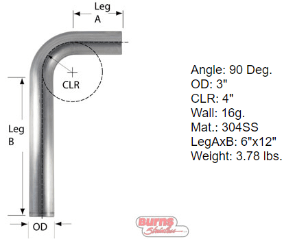 90 Degree Tubing Bends 304 L Stainless Steel